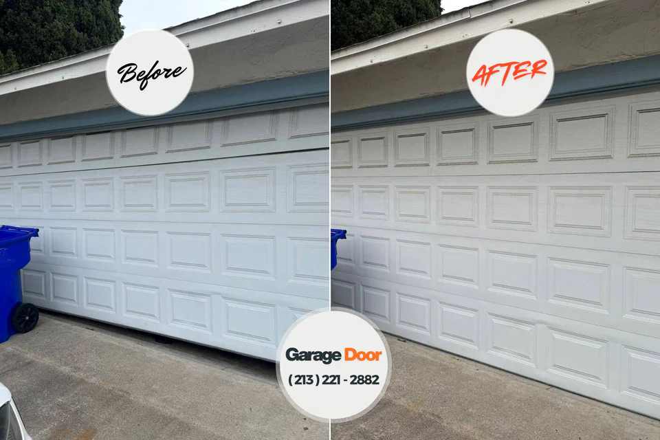 Before and after: garage door repair Trappe, PA